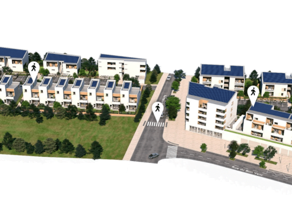 Vue en hauteur, appartement T2 dans programme neuf extramuros à Avignon, ceinture verte