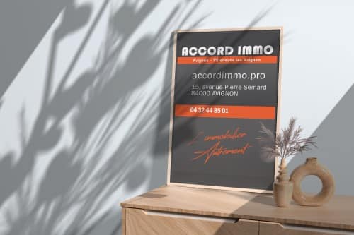 affiche des services immobiliers de l'agence immobilière de morieres les avignon ACCORD IMMO