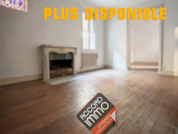 Vu du salon avec sa cheminée et son parquet massif