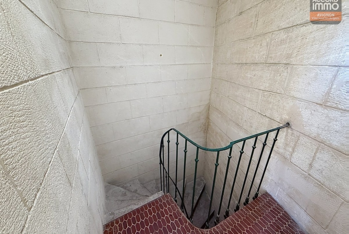 Hall d'entrée desservant les différentes pièces du T1, porte d'accès depuis le palier du troisième étage. Revêtement mural neutre et sol coordonné avec le reste du logement.